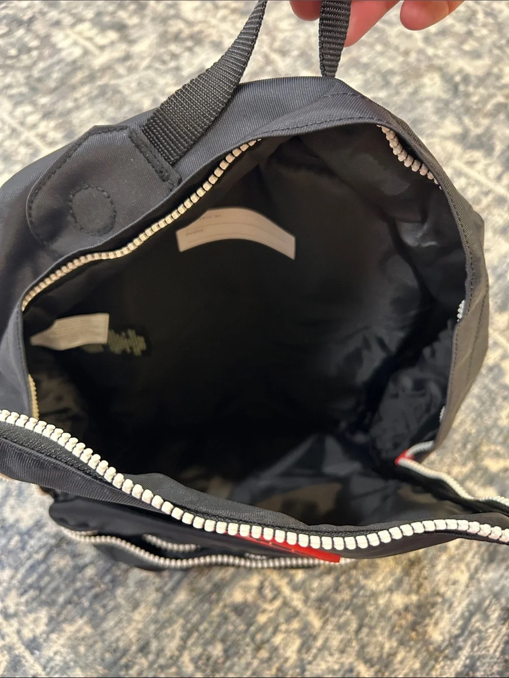 Hunter Black Backpack with Red Accents